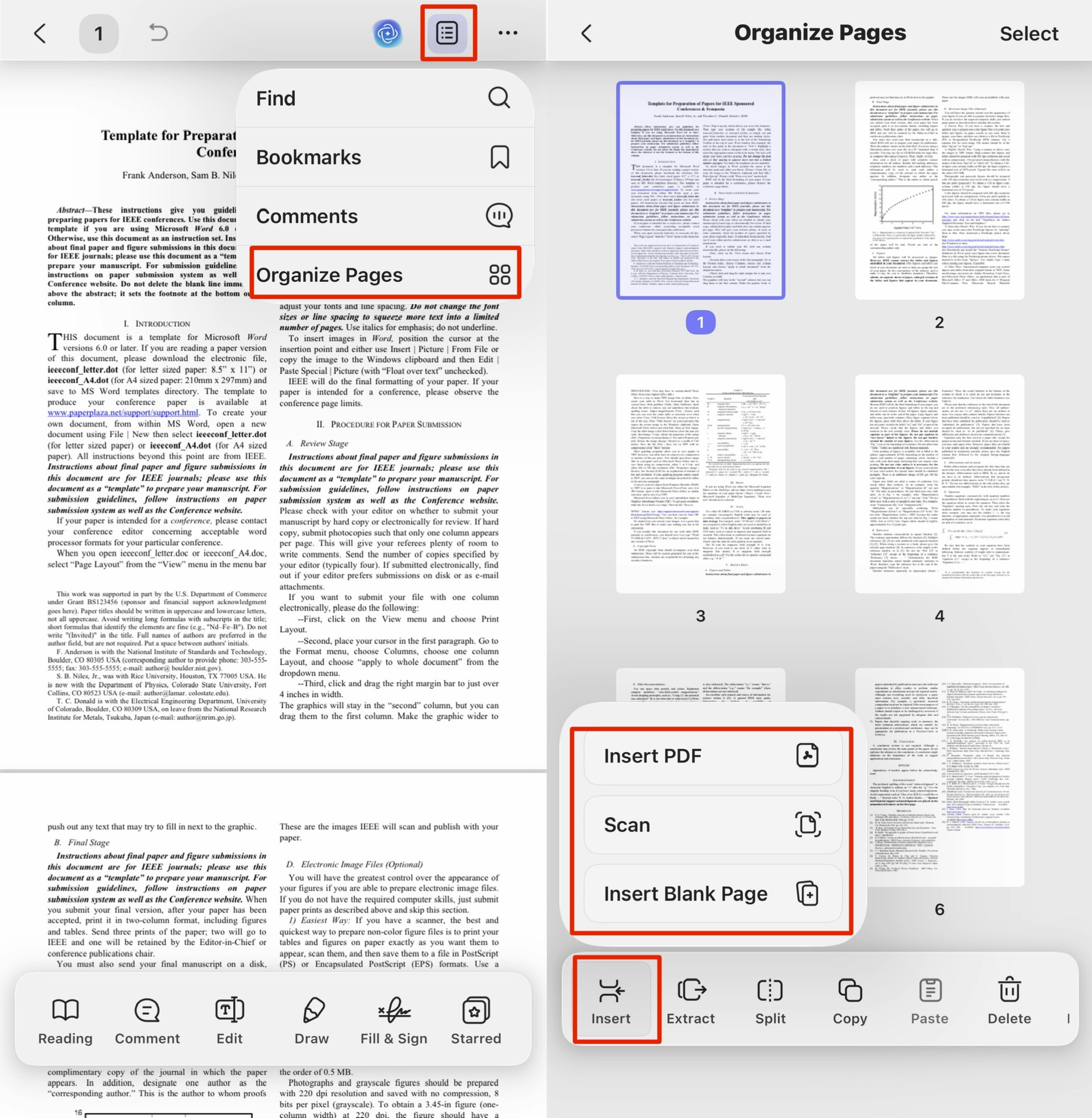 add pages to pdf on updf ios