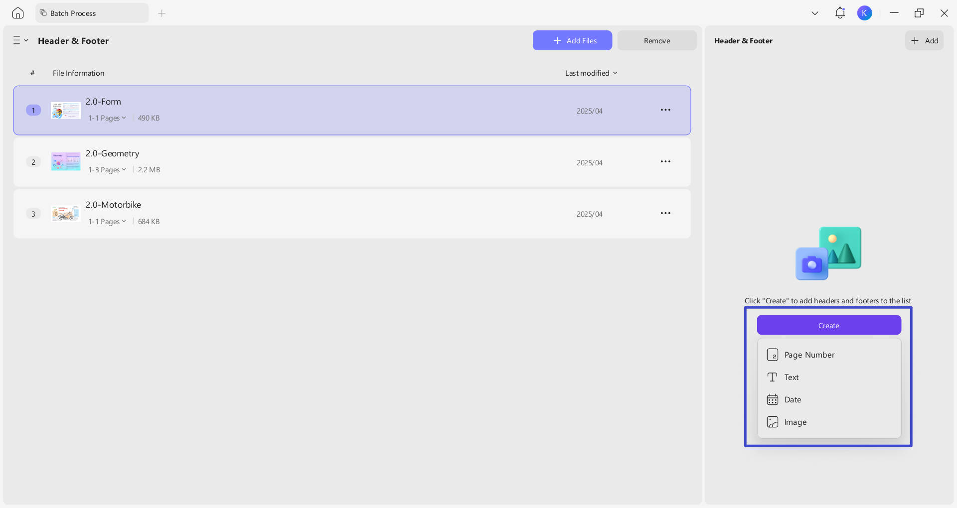 batch add header and footer 4
