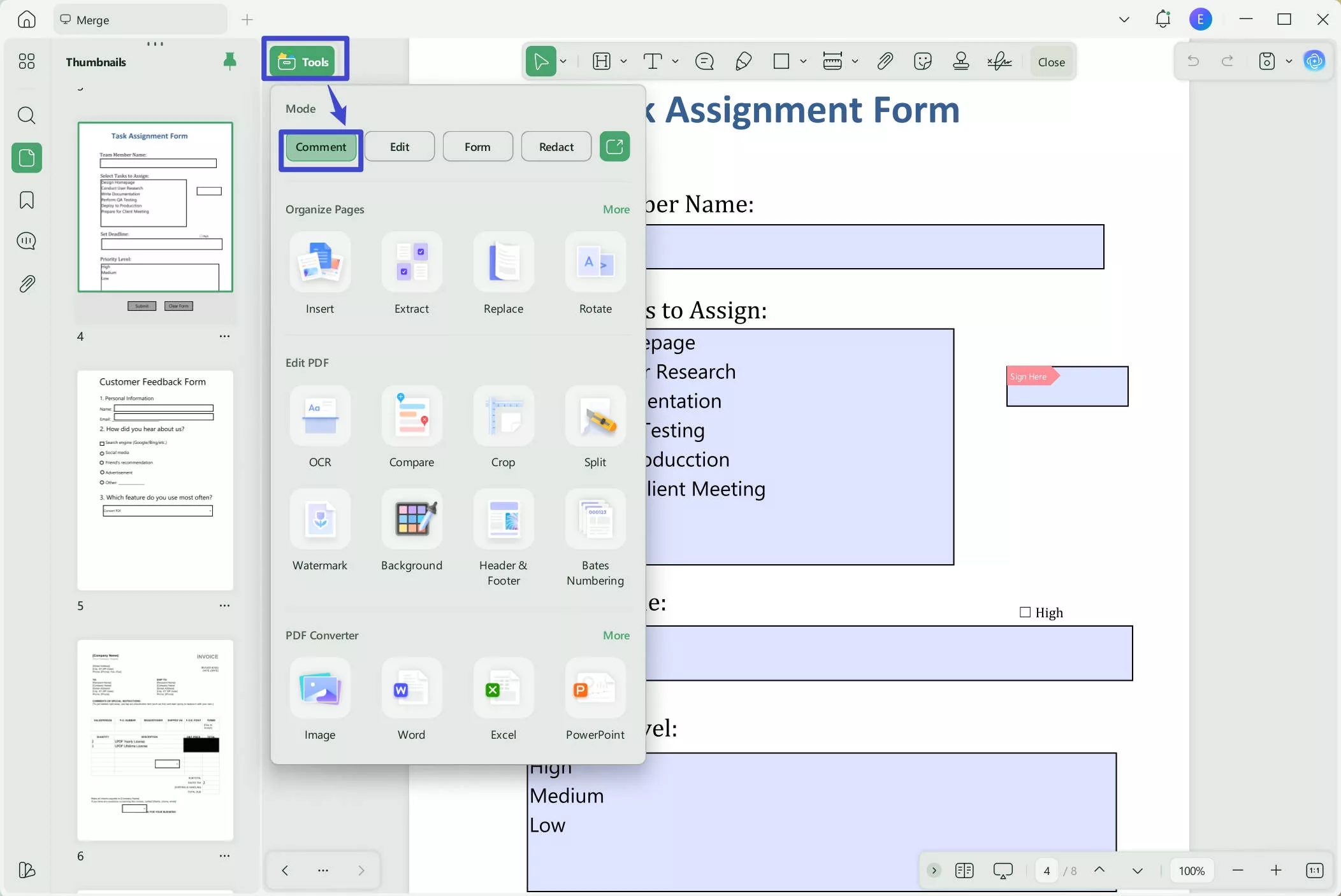 prepare form windows