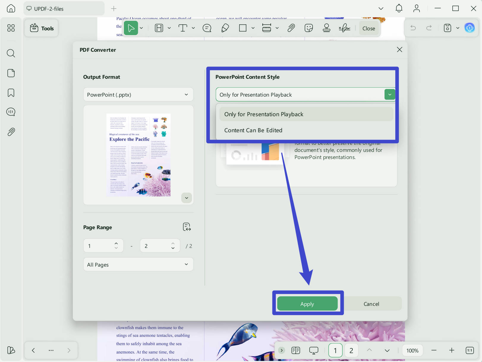 convert pdf to ppt successfully updf windows
