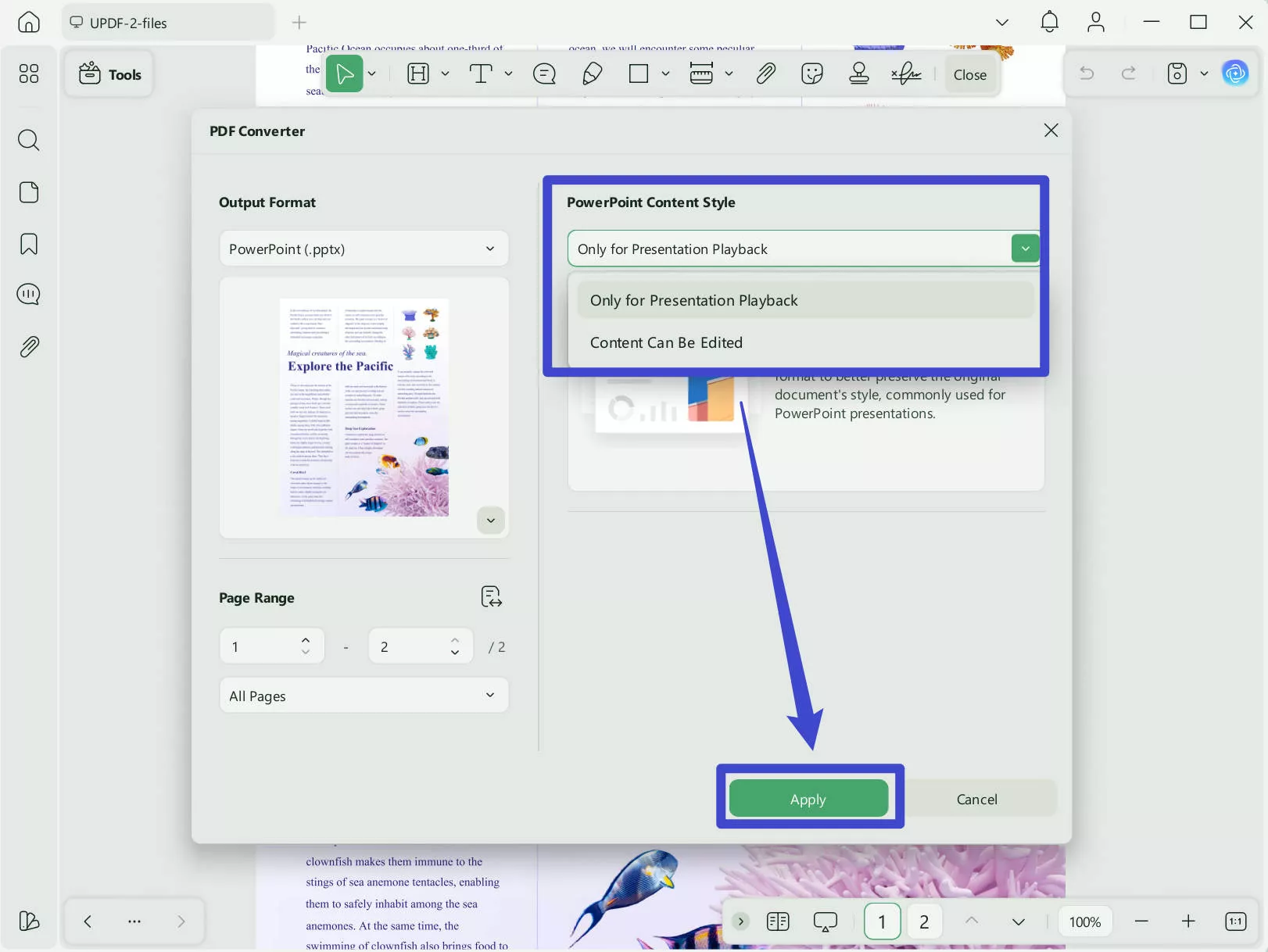 convert pdf to ppt successfully updf windows