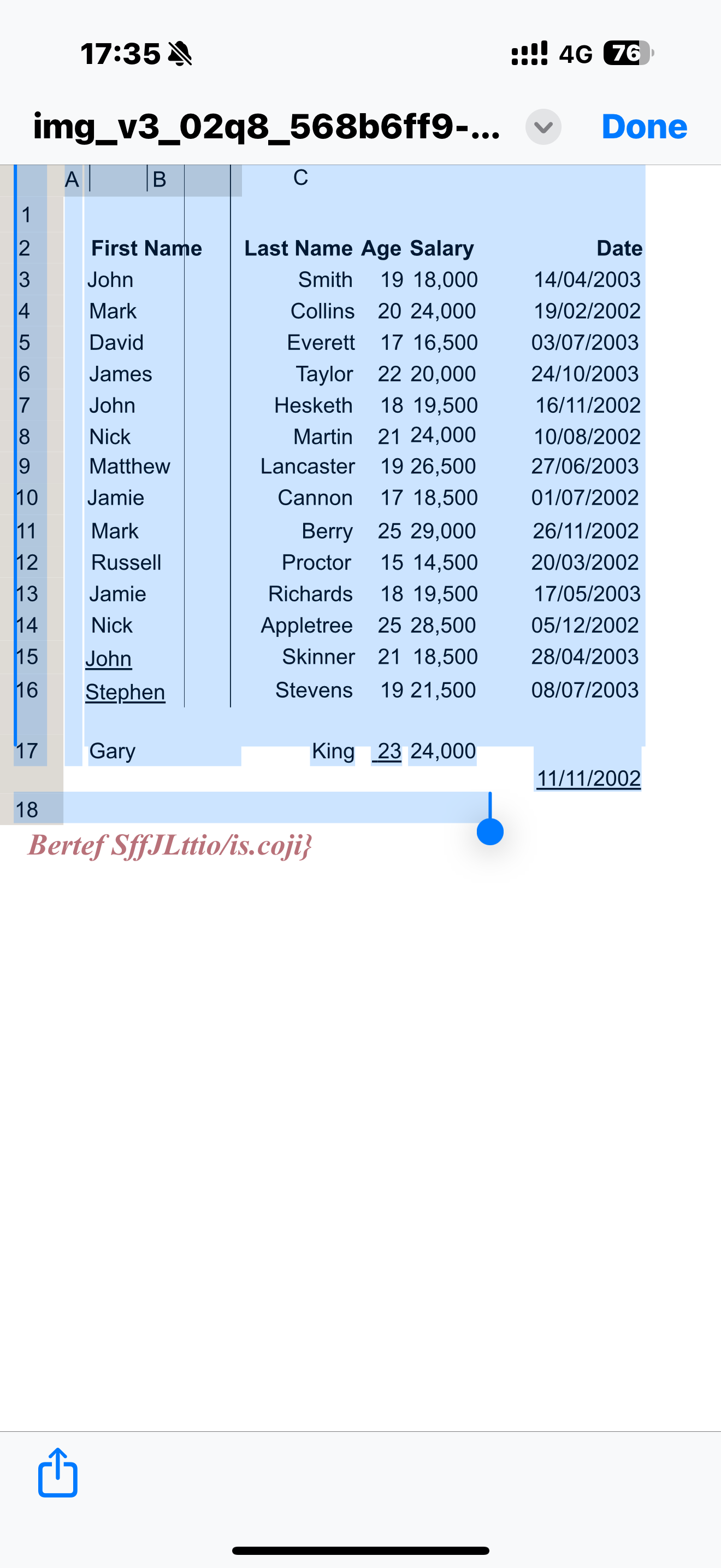 copy the table in word