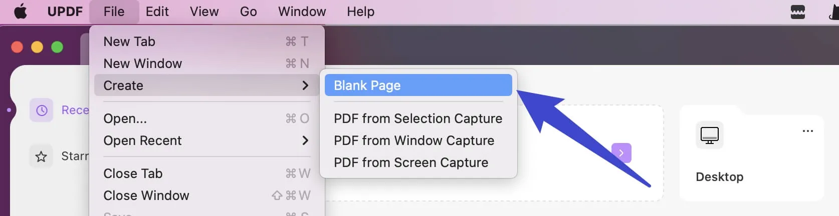 create a blank page to combine photos into pdf