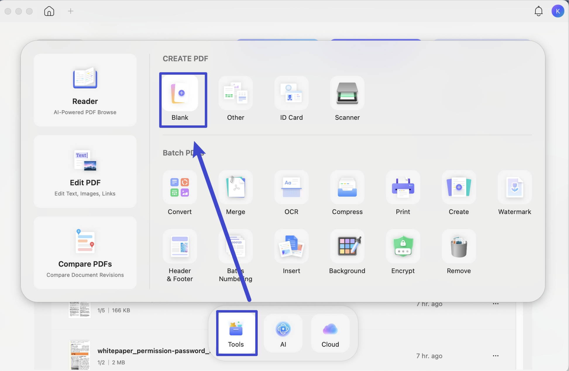 create blank pdf updf mac