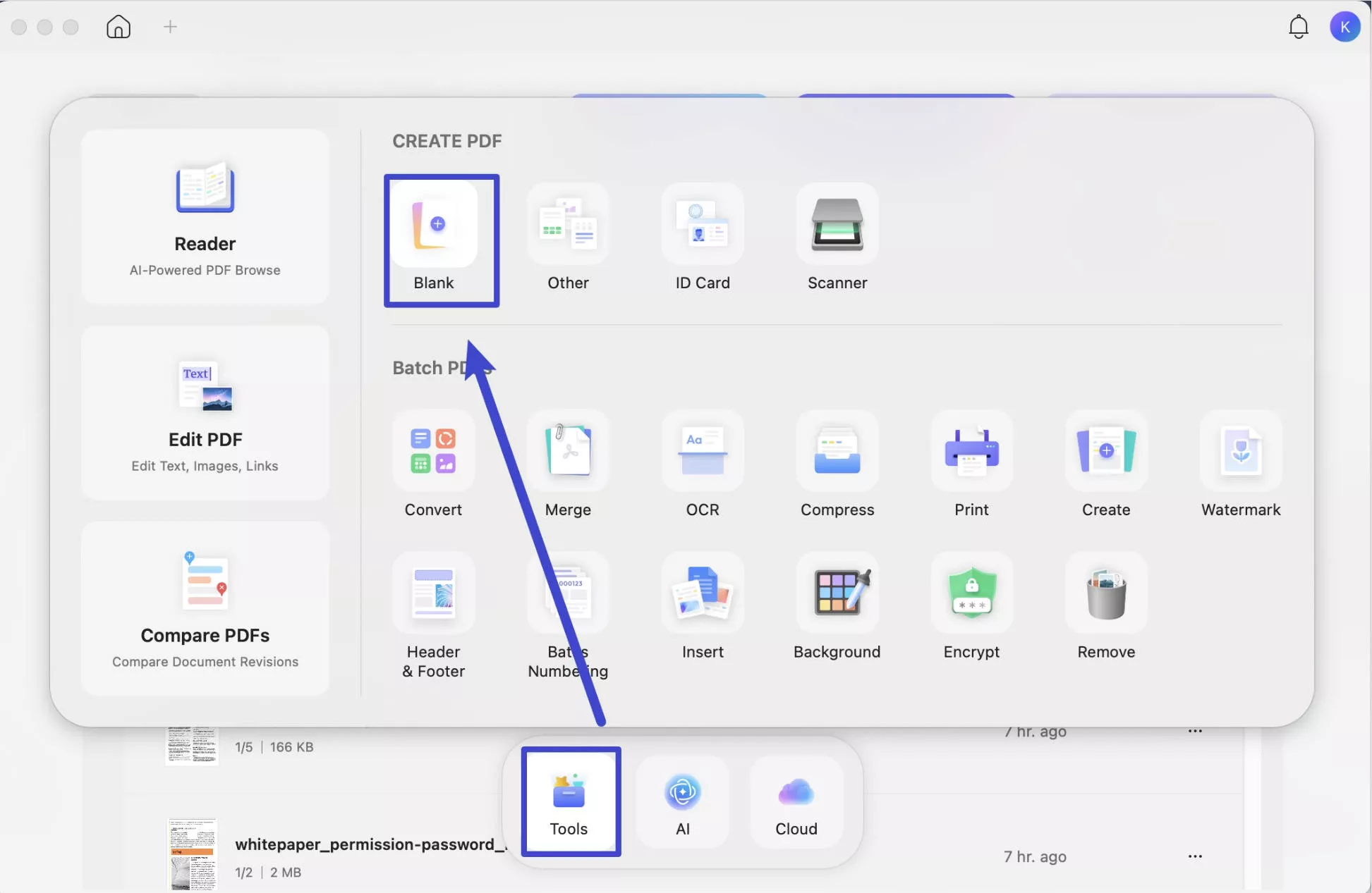 create blank pdf updf mac