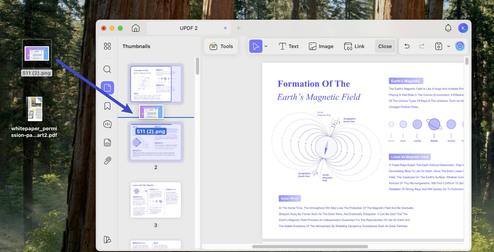 drag the image to thumbnail updf windows
