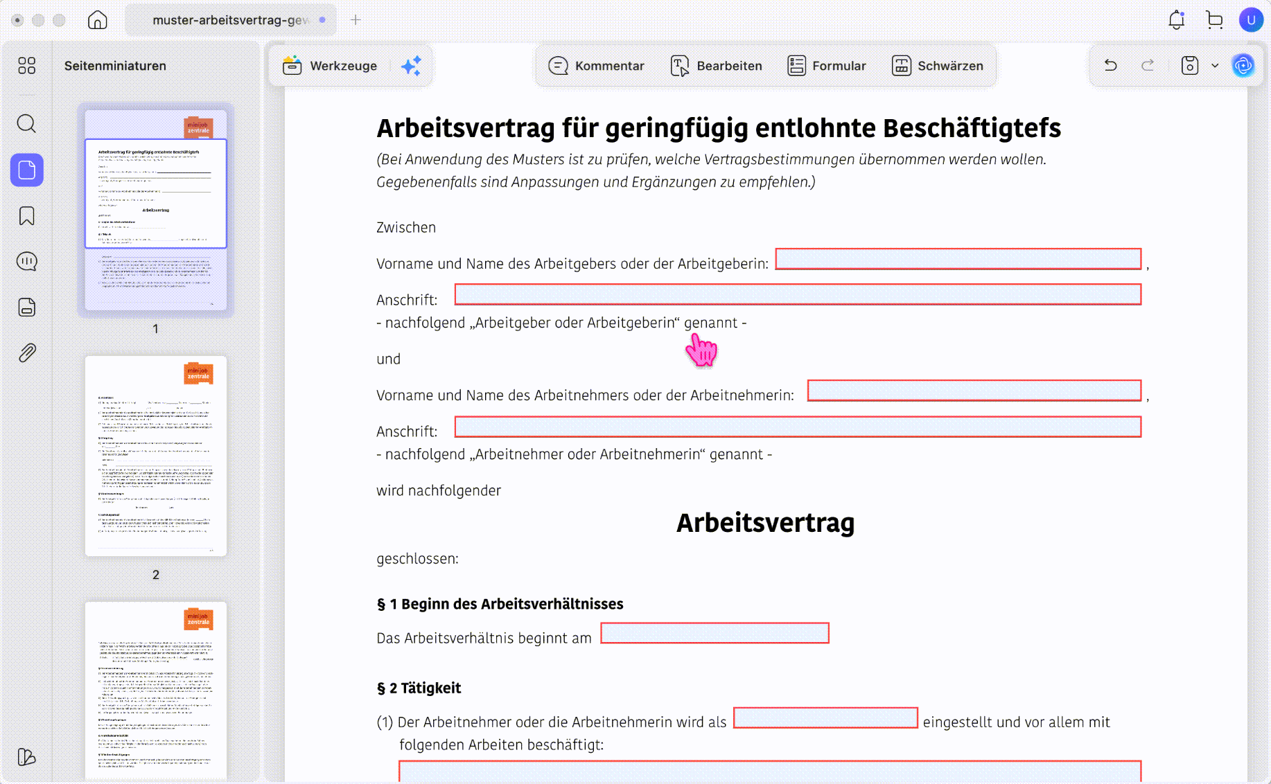 Text in PDF bearbeiten