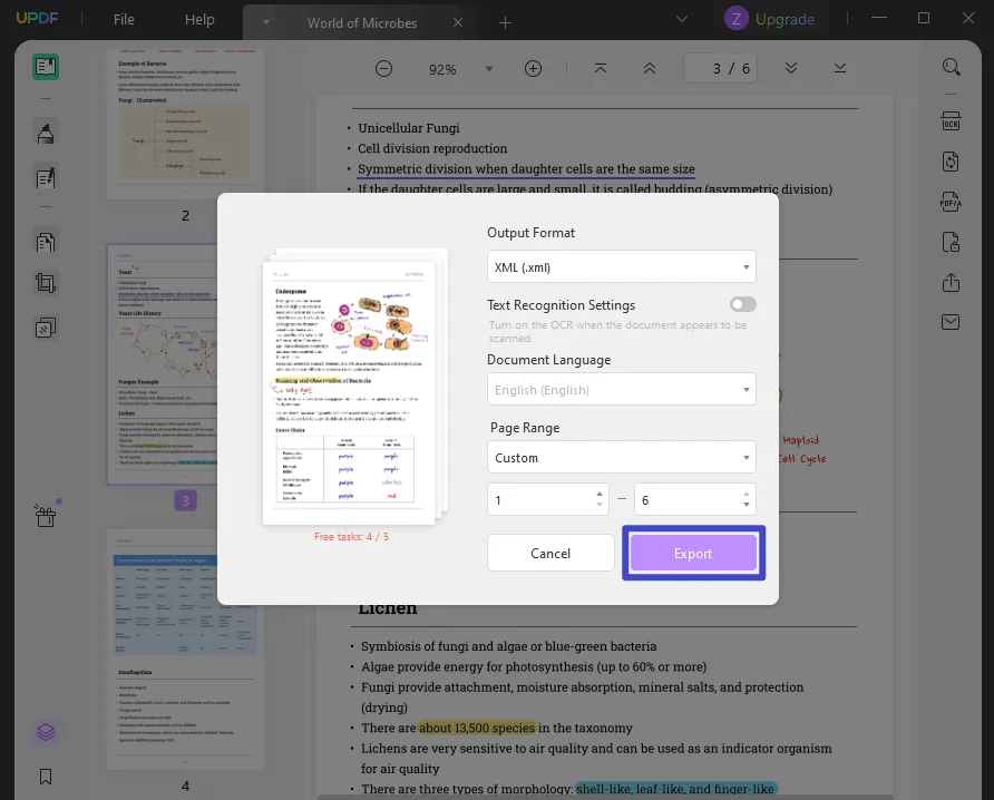 convertir pdf a xml con updf