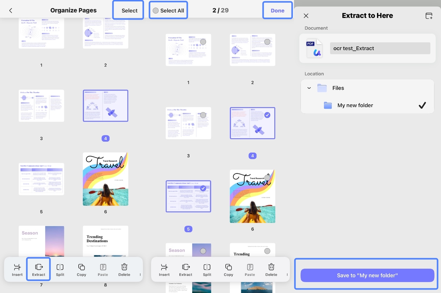 extract pages