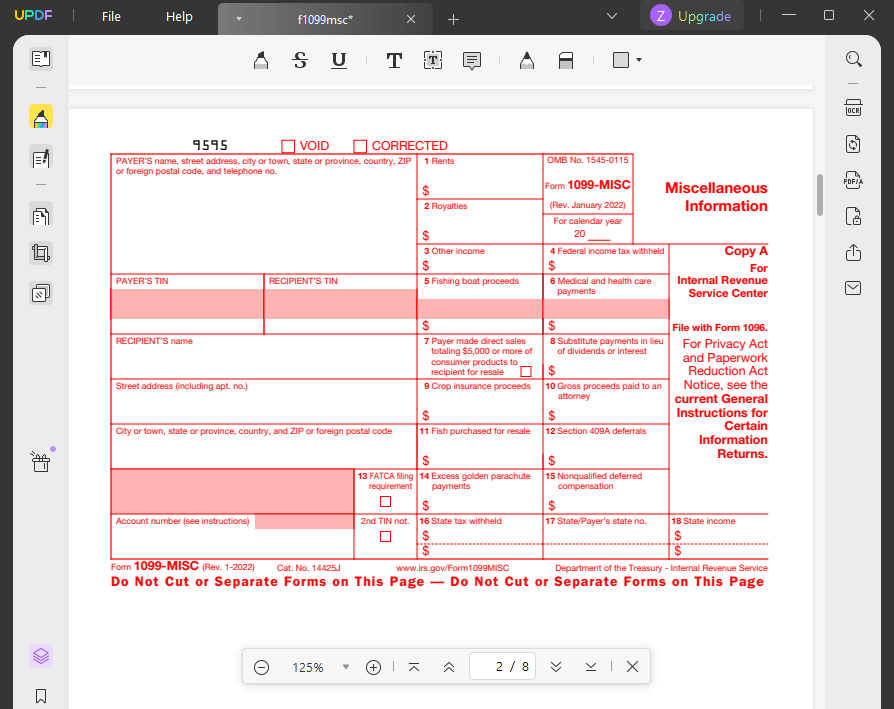 How to Fill Out a 1099 Form Easily UPDF