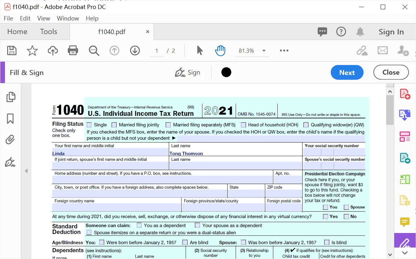 Preencha e assine formulários PDF com a ferramenta Fill & Sign no