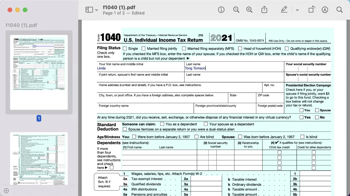 PDF Formular auf Mac ausfüllen