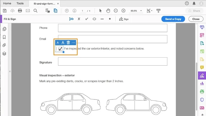 Remplir le formulaire PDF avec Adobe Acrobat