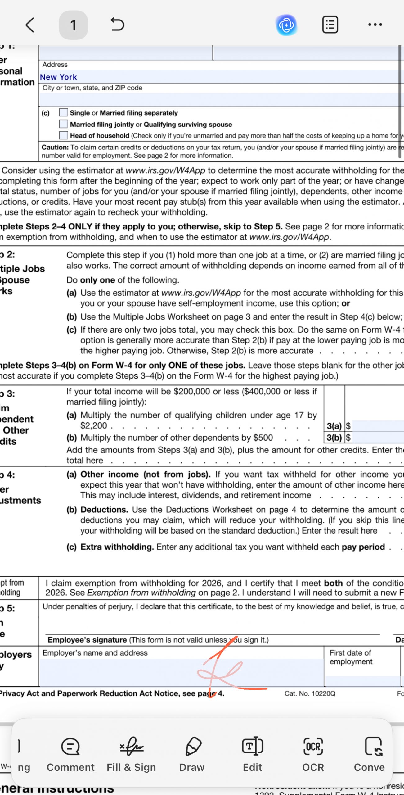 fill w-4 form on updf mobile