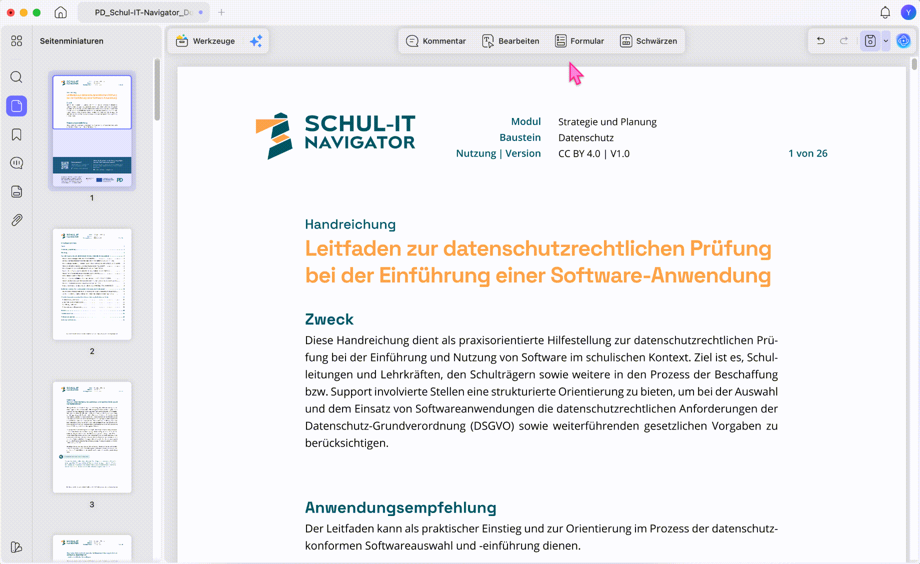 Link zu einer Seite mit der Funktion „Schaltfläche hinzufügen“ mit UPDF