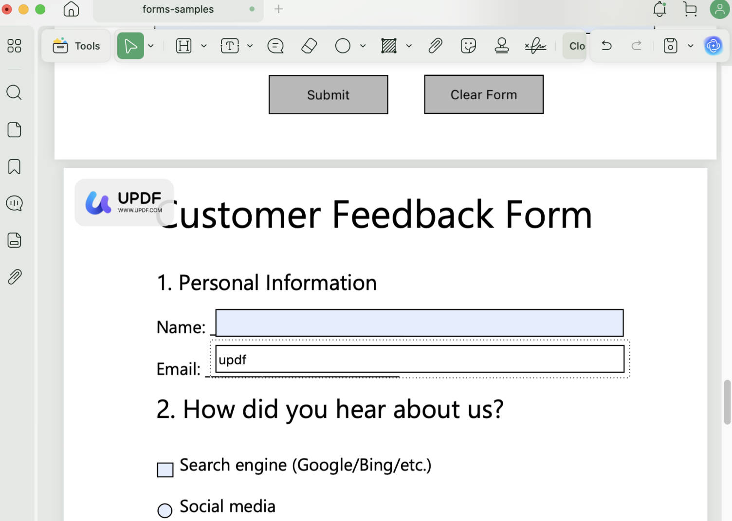 Fill Out Non Fillable PDF Form on Mac By Adding Text