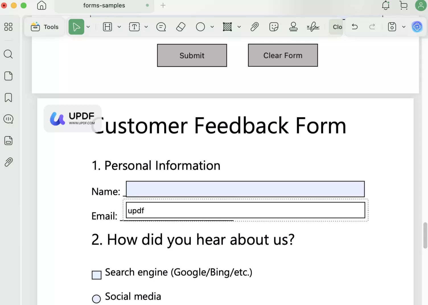 Fill Out Non Fillable PDF Form on Mac By Adding Text
