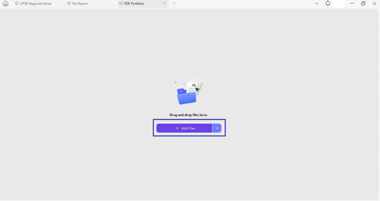 import files for pdf portfolio