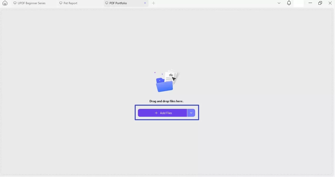 import files for pdf portfolio