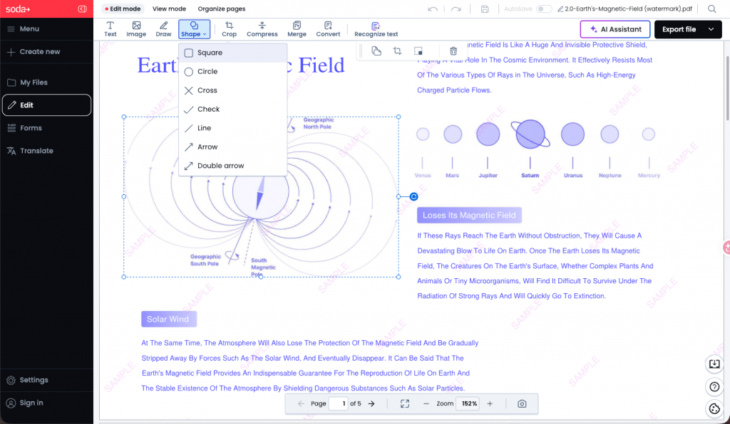 PDF Wasserzeichen online entfernen mit Soda PDF
