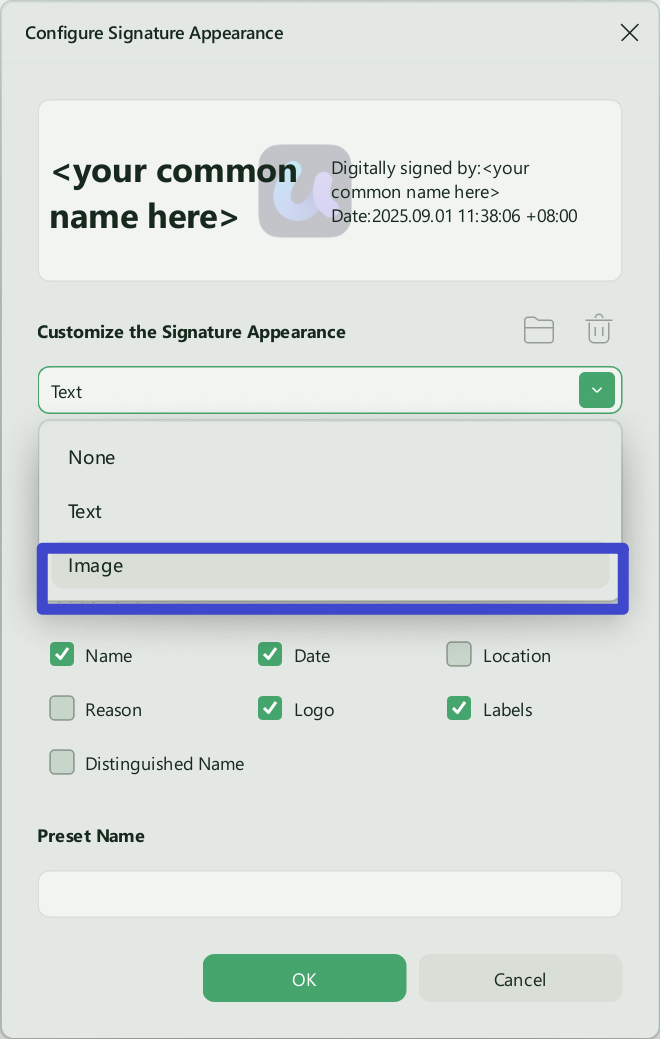 choose the image to insert the signature image to PDF with UPDF