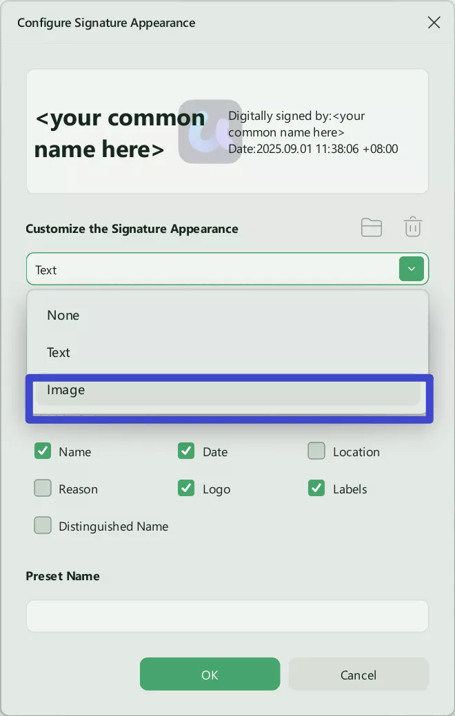 choose the image to insert the signature image to PDF with UPDF