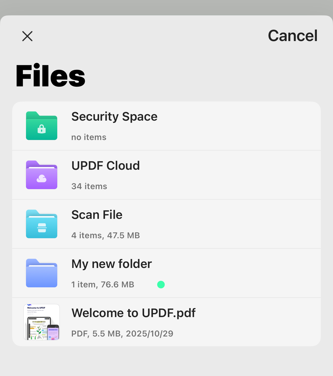 import pdf file from updf ios
