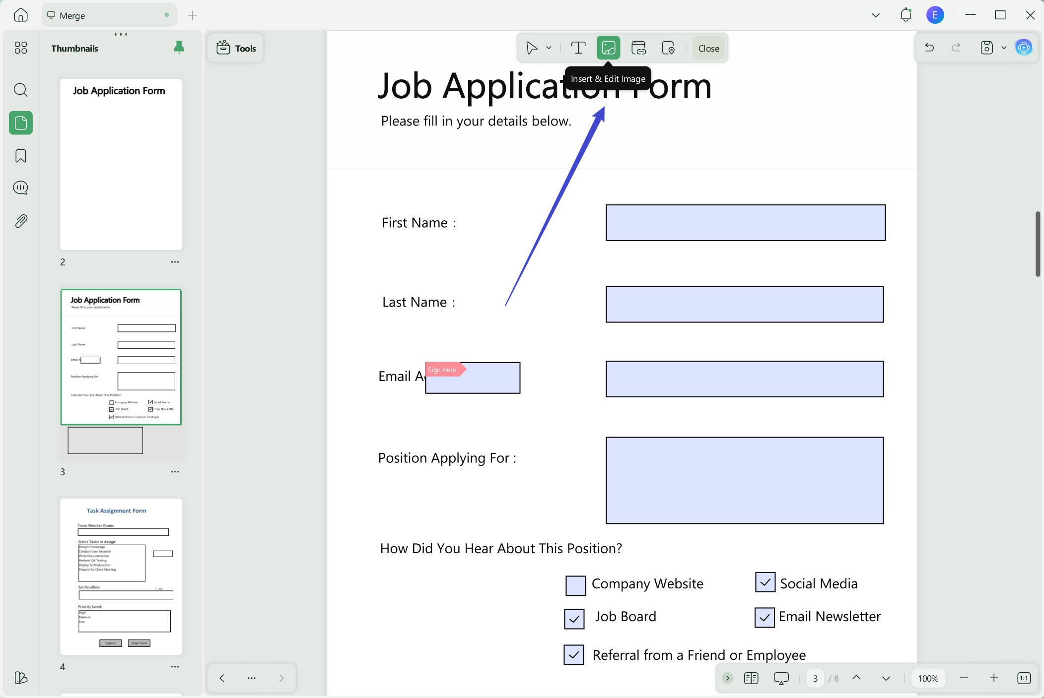 how to fill PDF form