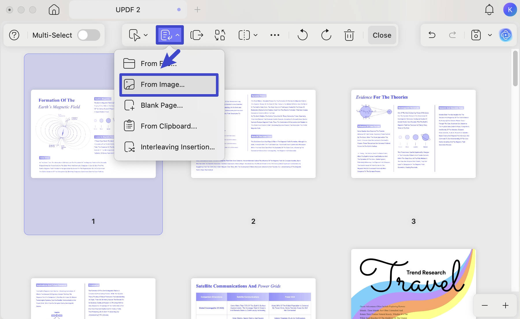 insert image as page updf mac