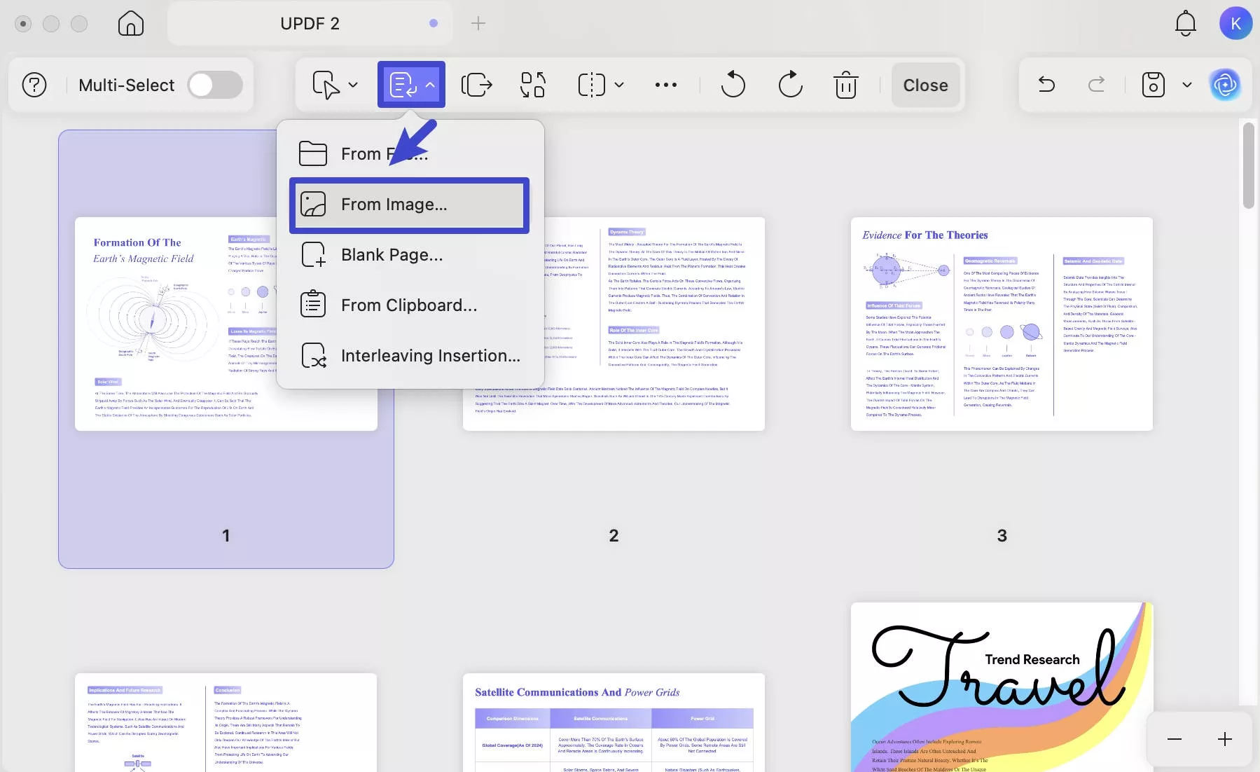 insert image as page updf mac