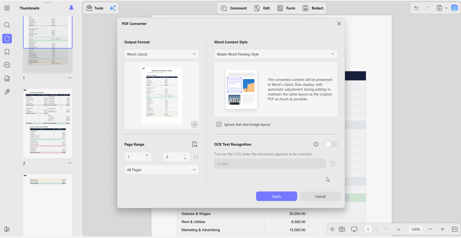 convert pdf xml html formats