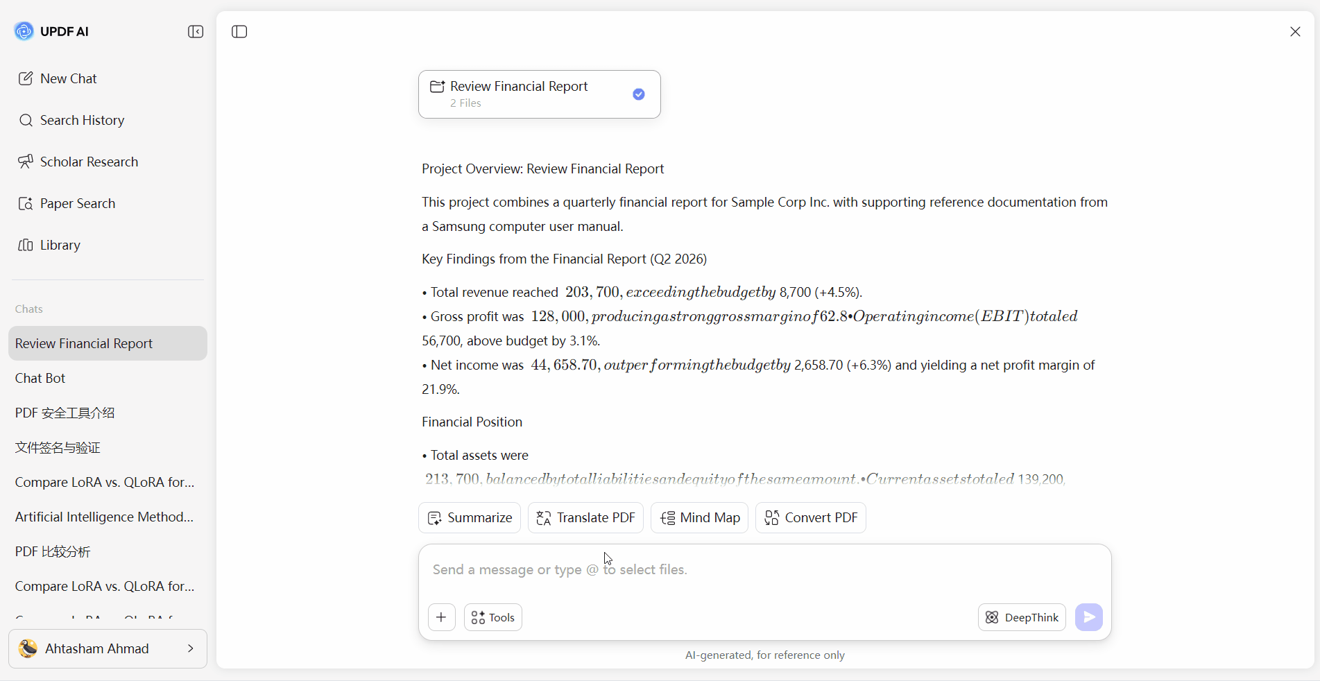 chat with multiple pdfs chat project