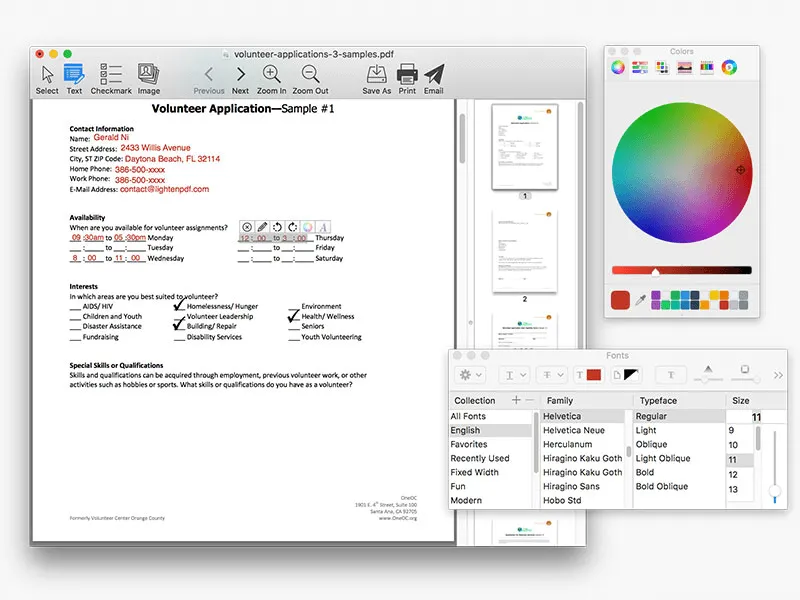 맥용 PDF Form filler 