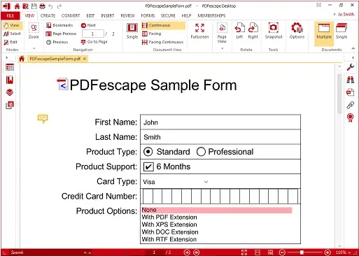 PDF Formularausfüller PDFescape