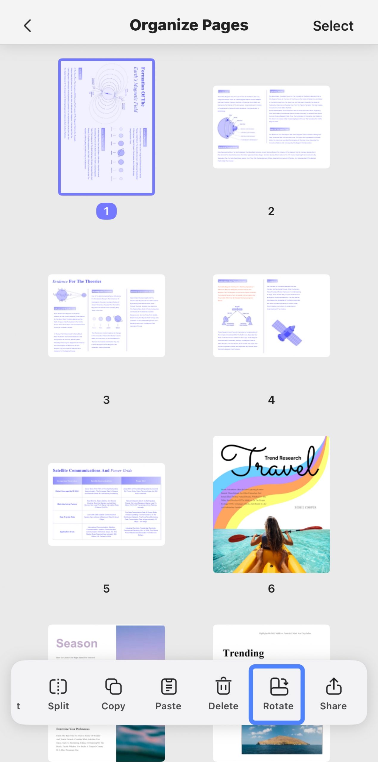 rotate pages