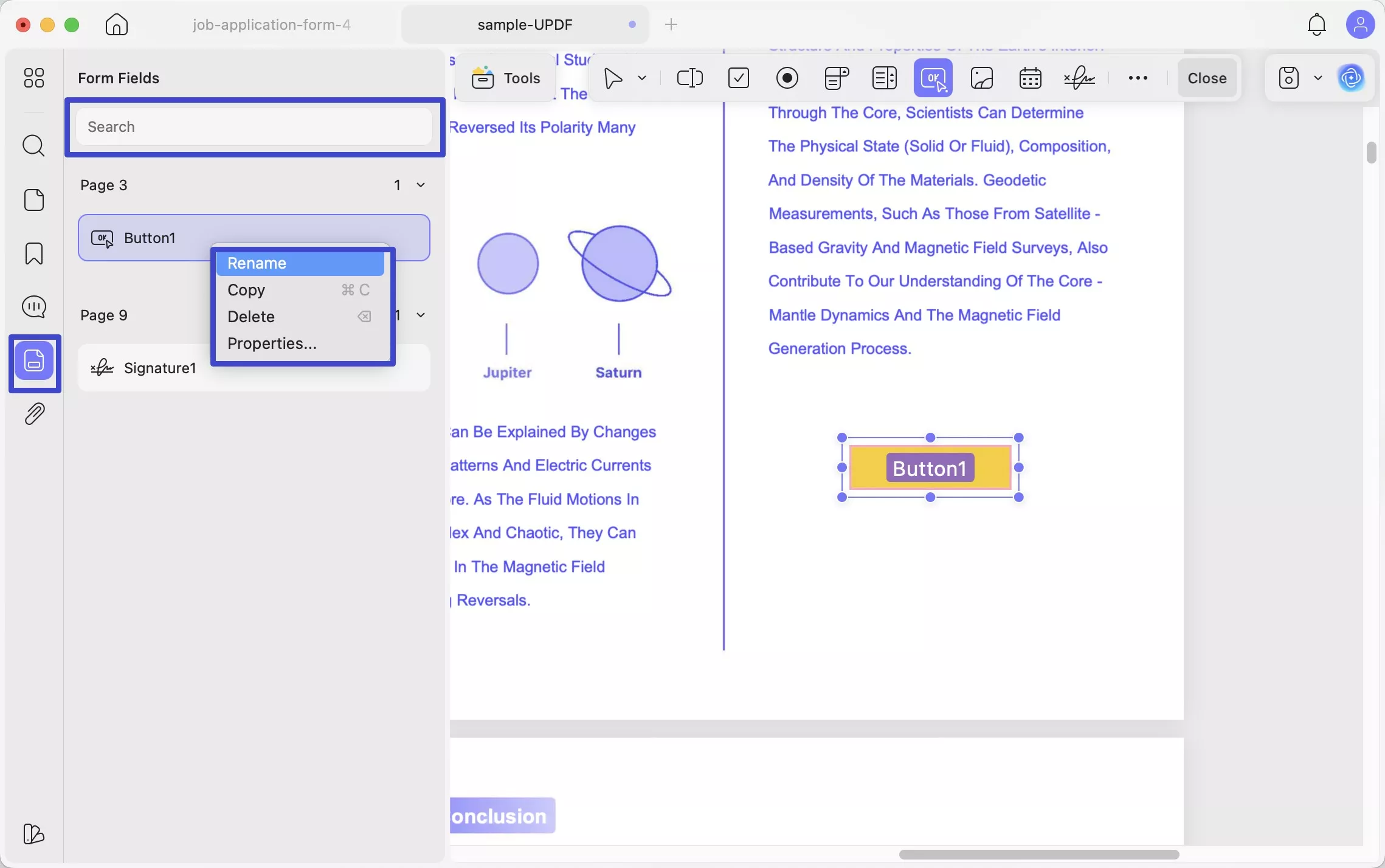 search form field for management