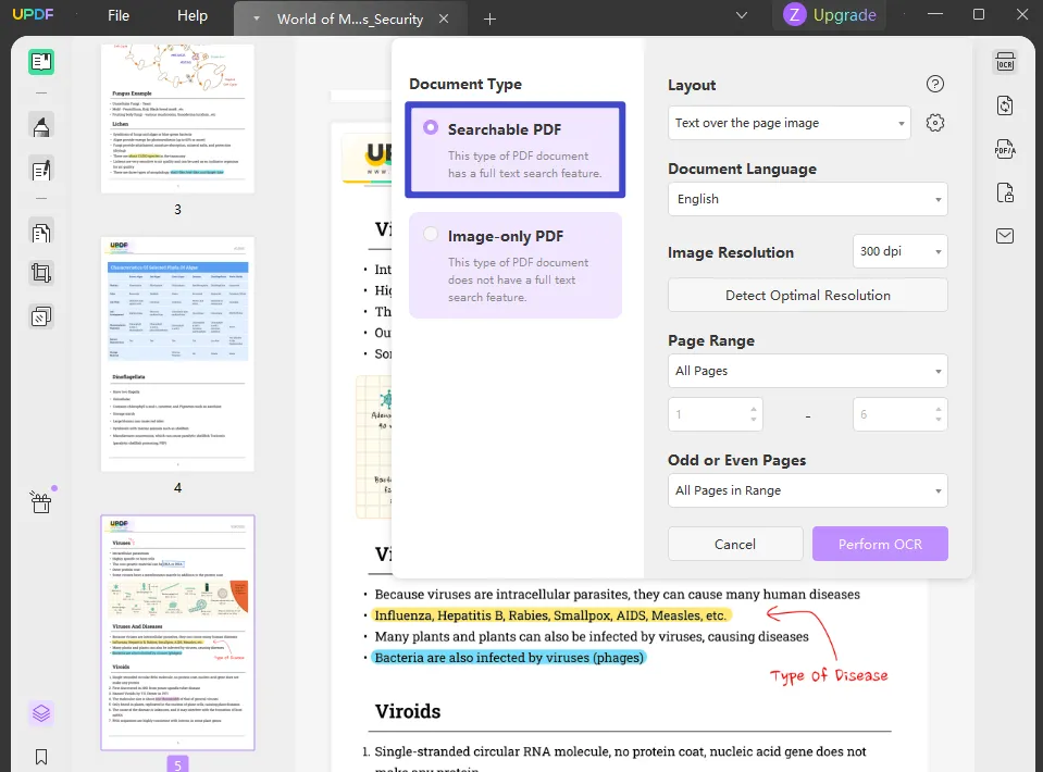 Cliquer sur l'option "PDF Consultable"