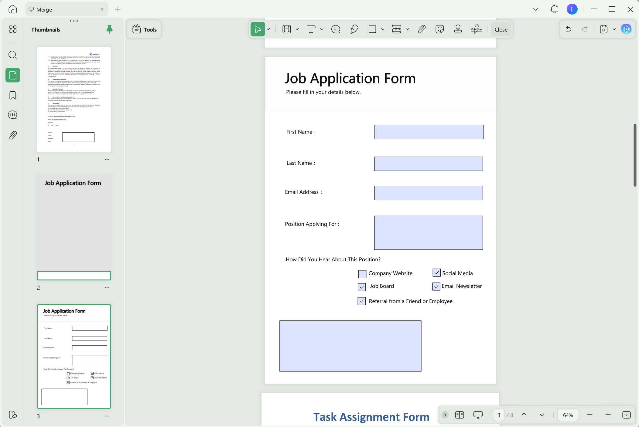 how to fill PDF form