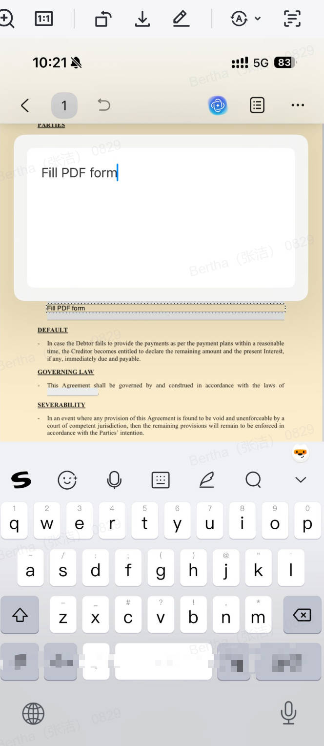 Tap on any field and start typing