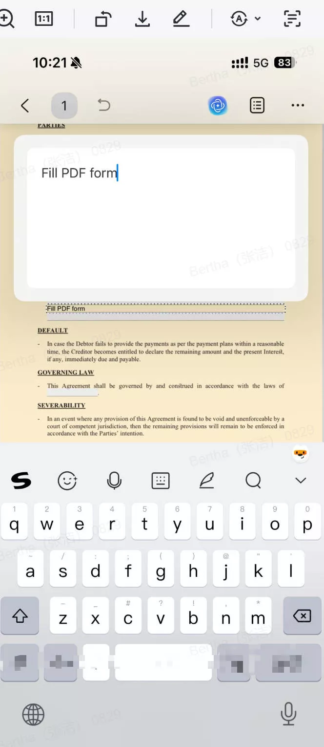 Tap on any field and start typing