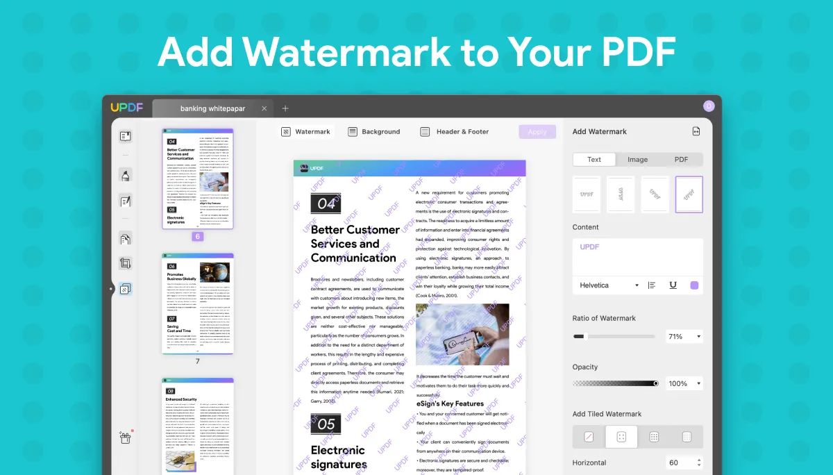 add watermark to pdf on mac with updf