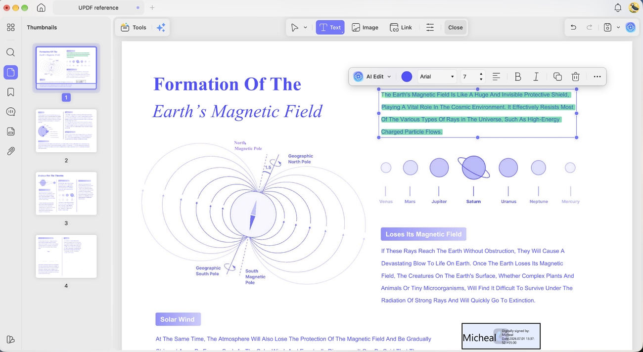 edit highlight pdf text updf desktop