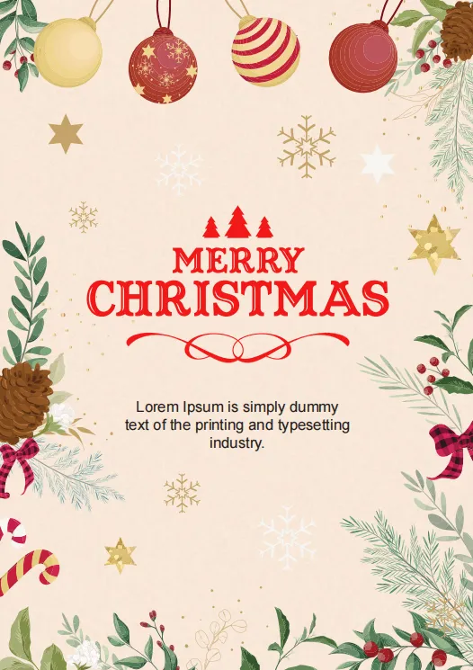 Christmas Card, Christmas Card Template, Merry Christmas, Happy