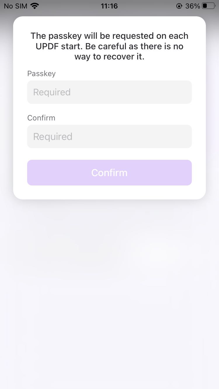 confirm your passkey