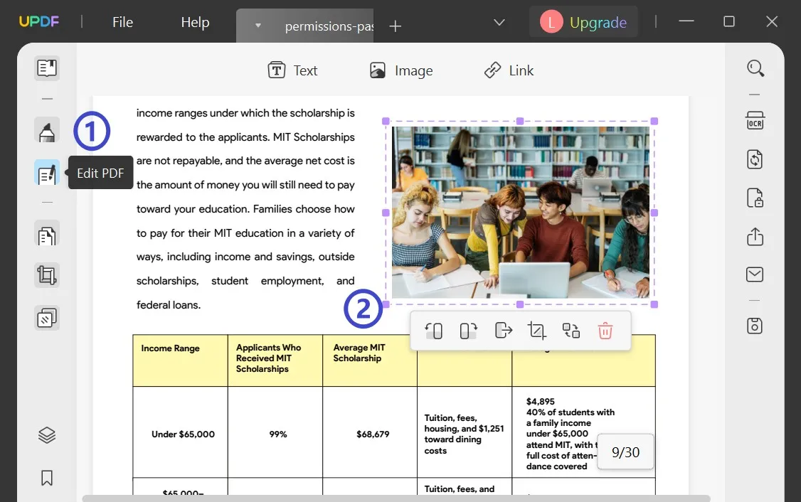 modify pdf images