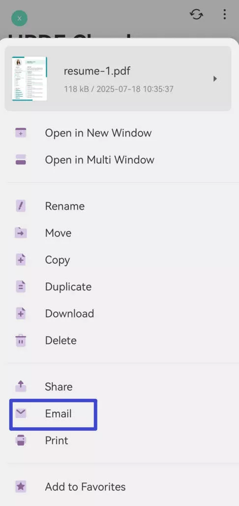 how to send pdf file via email in android with updf