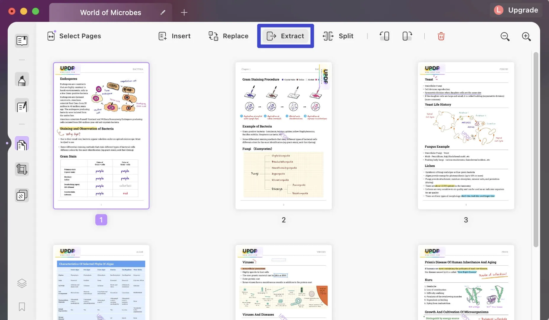 extraire des pages dans un pdf