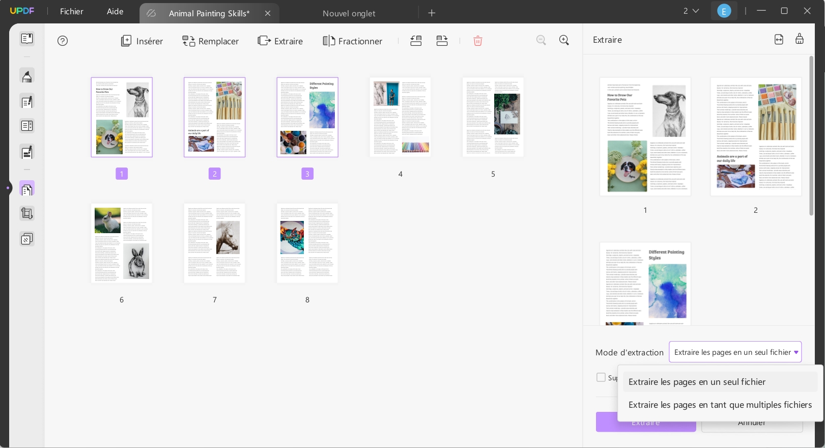 extraire page pdf