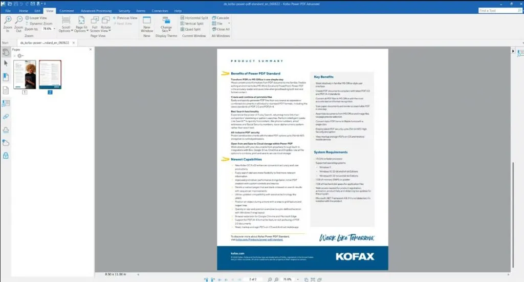 kofax user interface