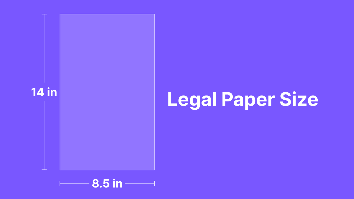 US Legal Paper Dimensions & Drawings